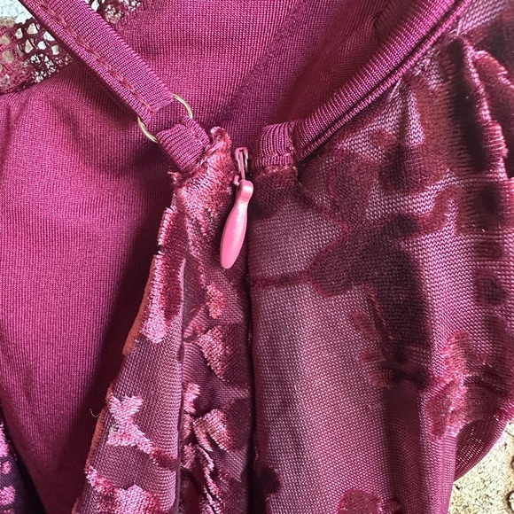 Cider Deep Red Floral Scarf - Picture 6 of 9